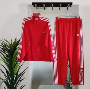 Adidas Originals Womens Lock Up Track Suit, Red | White